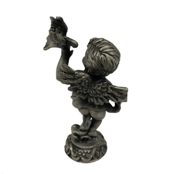 SUN Pewter Angel Figurine w/Dove - Picture 2 of 5